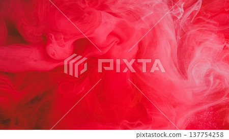 Ink vapor drop. Color steam smoke. Defocused red pink cloud fog glitter splash bright water spreading on abstract underwater background. Ink vapor drop. Color steam smoke. Defocused red pink cloud fog glitter splash bright water spreading on abstract underwater background. 137754258