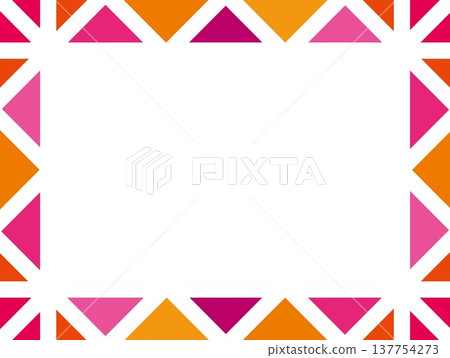 Geometric pattern frame white space triangle pink 137754273