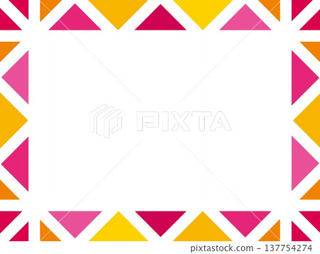 Geometric pattern frame white space triangle pink 137754274