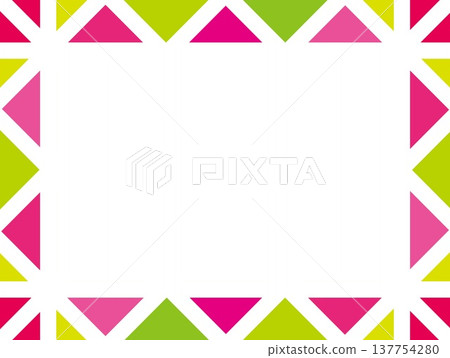 Geometric pattern frame white space triangle pink 137754280