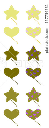 一組帶有星星和愛心的黃色氣球 137754381