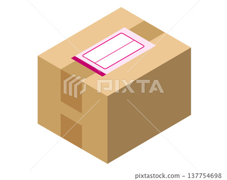 用包裝膠帶封好的紙箱（附出貨標籤） 137754698