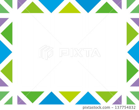 幾何圖案邊框,留白,三角形,綠色,藍色 幾何圖案邊框,留白,三角形,綠色,藍色 137754832