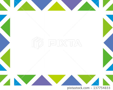 Geometric pattern frame, white space, triangle, green, blue Geometric pattern frame, white space, triangle, green, blue 137754833