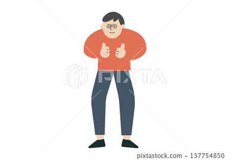 一名男子雙手豎起大拇指。 137754850