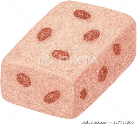 Hand drawn colored pencil red bean cake illustration, Chinese dessert, transparent background 137755266