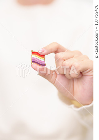 International Lesbian October Day, Lesbian Visibility April Day and Happy Pride June month and LGBTQIA with flag Brooch pin for LGBTQ, Marriage Equality Law, Pansexual, Demisexual and transgender 137755476