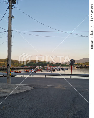 beach, fishing boat, road 137756364