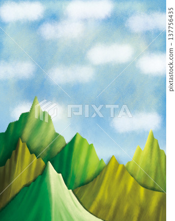 翠綠連綿山巒插畫 翠綠連綿山巒插畫 137756435