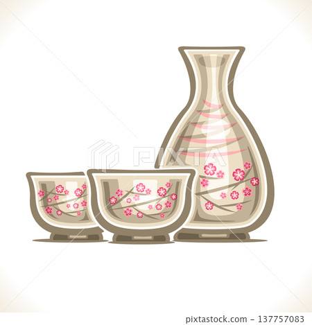 Vector illustration of alcohol drink Sake 137757083