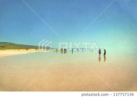 Lake Tuz Central Anatolia Turkey Pink Salt Landscape. Lake Tuz Central Anatolia Turkey Pink Salt Landscape. 137757136