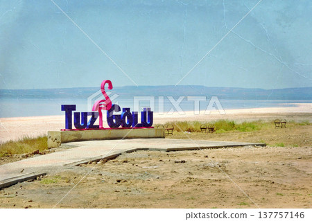 Lake Tuz Central Anatolia Turkey Pink Salt Landscape. Lake Tuz Central Anatolia Turkey Pink Salt Landscape. 137757146