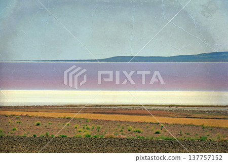 Lake Tuz Central Anatolia Turkey Pink Salt Landscape. Lake Tuz Central Anatolia Turkey Pink Salt Landscape. 137757152