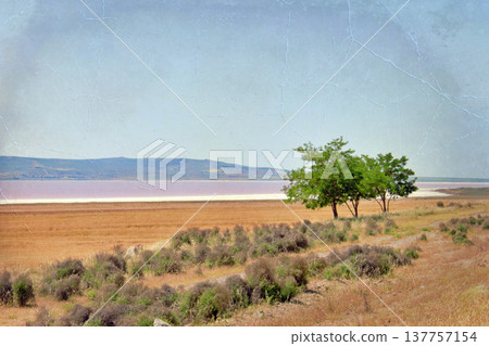 Lake Tuz Central Anatolia Turkey Pink Salt Landscape. Lake Tuz Central Anatolia Turkey Pink Salt Landscape. 137757154