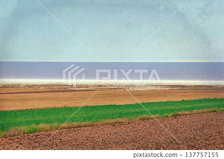 Lake Tuz Central Anatolia Turkey Pink Salt Landscape. 137757155