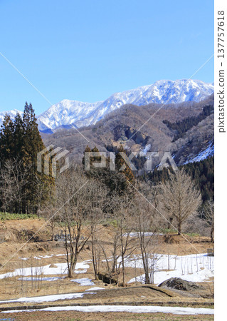 Hakuba foothills thawed spring Hakuba foothills thawed spring 137757618