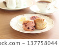 Cherry blossom scones and tea 137758044