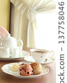 Cherry blossom scones and tea 137758046
