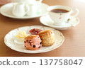 Cherry blossom scones and tea 137758047
