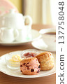 Cherry blossom scones and tea 137758048