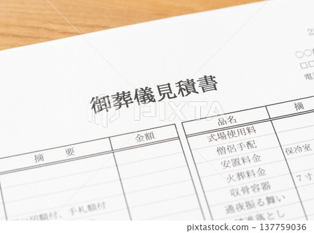 Review the funeral estimate; obtain a funeral estimate. Review the funeral estimate; obtain a funeral estimate. 137759036