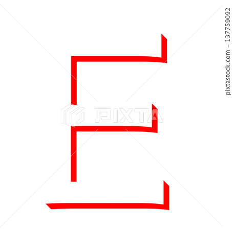 Simple shadow letters in red, red shadow letters, 3D letters 137759092