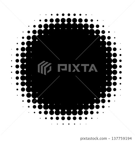 Round halftone dot frame 137759194