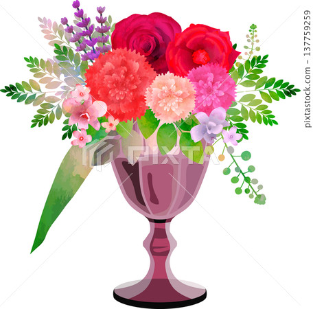 Red table flowers 137759259