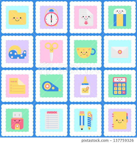 Back to School Stationery Seamless Pattern with Office Supplies Back to School Stationery Seamless Pattern with Office Supplies 137759326