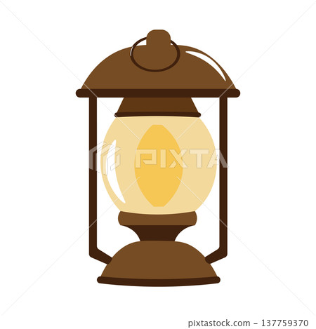 一幅古董燈籠的插圖,燈籠亮著。 一幅古董燈籠的插圖,燈籠亮著。 137759370