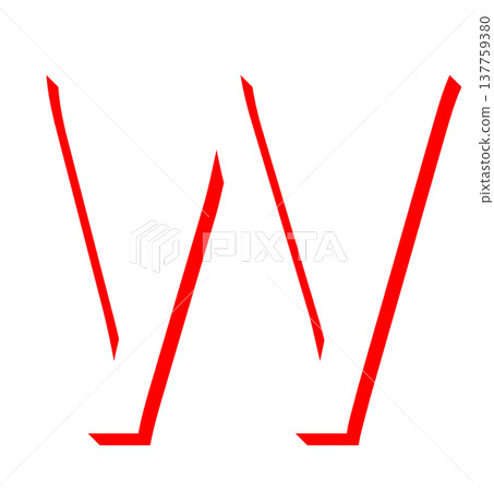 Simple shadow letters in red, red shadow letters, 3D letters 137759380