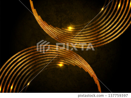 Golden smooth curves glowing geometric abstract grunge background Golden smooth curves glowing geometric abstract grunge background 137759397