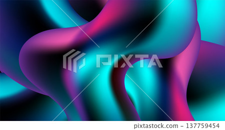 Abstract blue and purple neon liquid wavy gradient futuristic background Abstract blue and purple neon liquid wavy gradient futuristic background 137759454