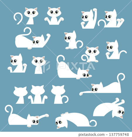 Cute and adorable cat illustration collection, Cute and adorable cat illustration collection, 137759748