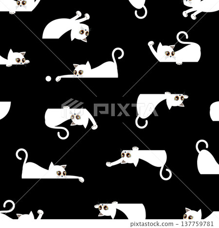 Impressive and cute cat pattern background, Impressive and cute cat pattern background, 137759781