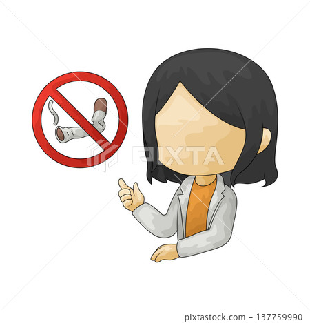 Illustration of No Smoking Education 137759990