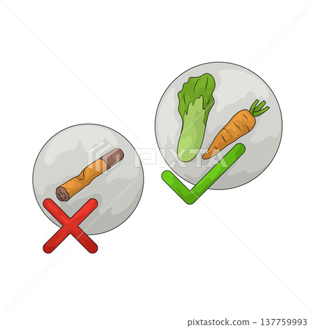 Illustration of No Smoking Choice Illustration of No Smoking Choice 137759993