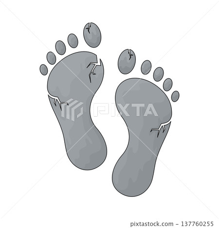 Illustration of Carbon Footprint 137760255