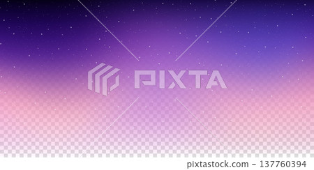 Starry night sky transparent background with pink and light purple gradient. Magic universe with dust of shiny sparkles. Abstract bright cosmic backdrop. Vector illustration Starry night sky transparent background with pink and light purple gradient. Magic universe with dust of shiny sparkles. Abstract bright cosmic backdrop. Vector illustration 137760394