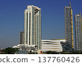 High-rise buildings along the Chao Phraya River in Bangkok, Thailand 137760426