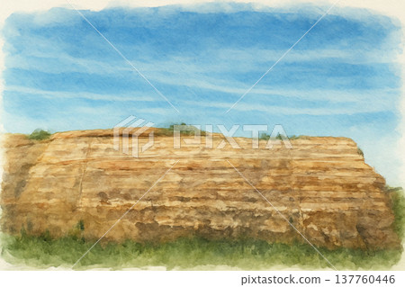 Byobugaura Bay spreads out under the blue sky 137760446