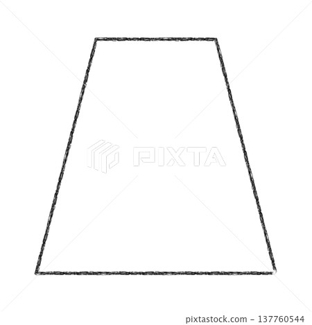 Simple shape, chalk-style, trapezoid, black line 137760544