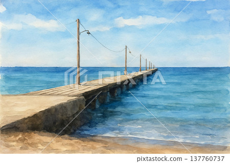 Okamoto Pier and blue sky 137760737