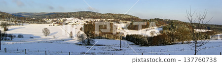 Panorama of a village in woodquarter in winter Panorama of a village in woodquarter in winter 137760738