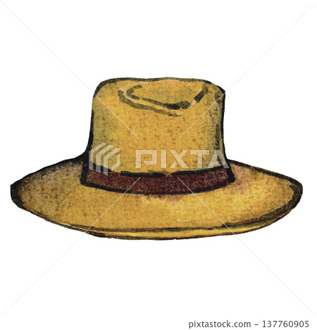 Straw Farmer Hat Illustration Straw Farmer Hat Illustration 137760905