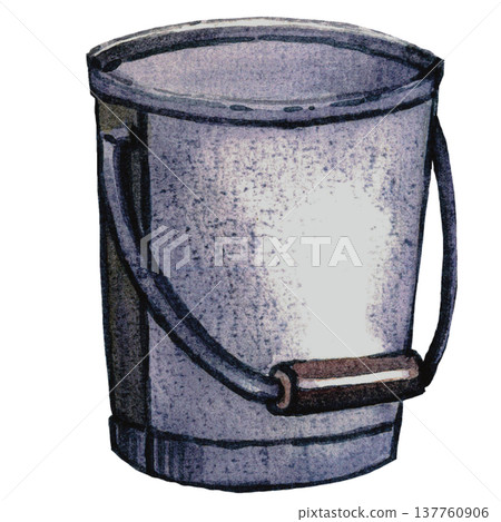 Metal Garden Bucket Illustration Metal Garden Bucket Illustration 137760906