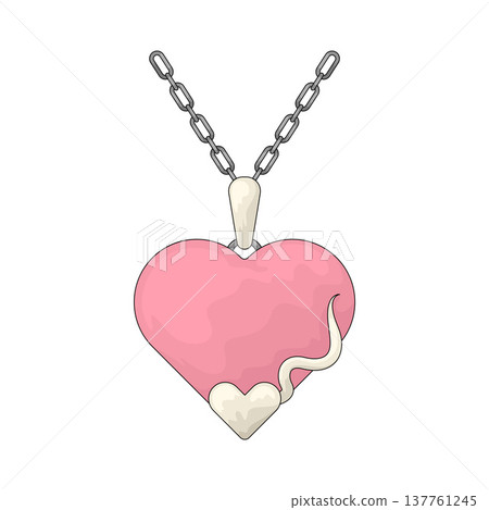 Illustration of Heart Pendant 137761245