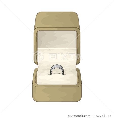 Illustration of Velvet Ring Box Illustration of Velvet Ring Box 137761247