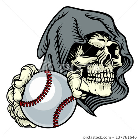 Grim Reaper Death Skeleton Baseball Team Mascot 137761640