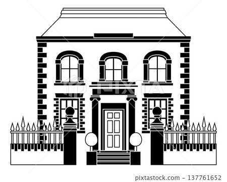House Old Building Outline Illustration 137761652